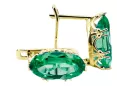 8K žlté zlato 333 Emerald náušnice vec021x-em Russian Soviet USSR Vintage style Art Deco style